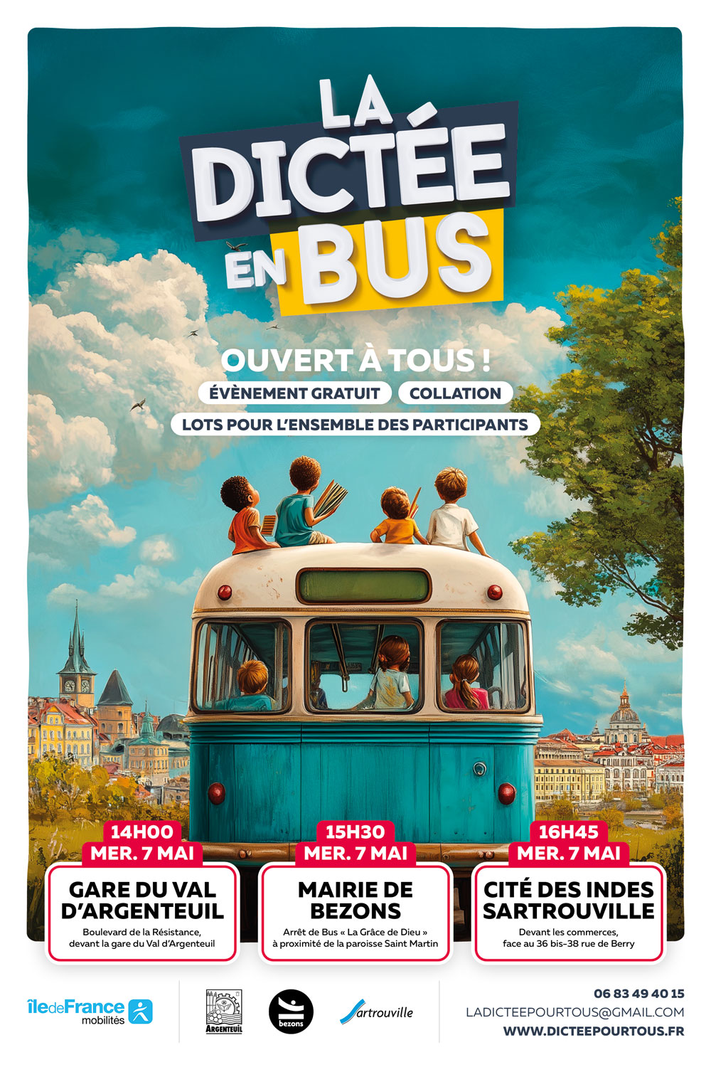 Affiche La Dictée en Bus 40x60